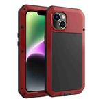 For iPhone 14 Plus Shockproof Waterproof Silicone + Zinc Alloy Case (Red)