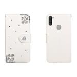 For OPPO A11 Horizontal Flip Solid Color Rhinestones Leather Case with Card Slot & Wallet & Holder(Diagonal Flower)