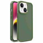 For iPhone 14 Shield Skin Feel PC + TPU Phone Case (Dark Green)