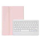 AM18-B Bluetooth Keyboard Leather Case For Lenovo XiaoXin Pad Pro 2022 11.2 inch(Pink)