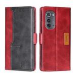 For Motorola Edge 2022 Contrast Color Side Buckle Leather Phone Case(Red + Black)