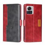 For Motorola Edge X30 Pro 5G/Edge 30 Ultra Contrast Color Side Buckle Leather Phone Case(Red + Black)