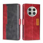 For Huawei Mate 50 Pro Contrast Color Side Buckle Leather Phone Case(Red + Black)