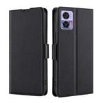 For Motorola Edge 30 Neo Ultra-thin Voltage Side Buckle Horizontal Flip Leather Phone Case(Black)