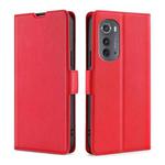 For Motorola Edge 2022 Ultra-thin Voltage Side Buckle Horizontal Flip Leather Phone Case(Red)