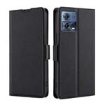 For Motorola Edge S30 Pro 5G/Edge 30 Fusion Ultra-thin Voltage Side Buckle Horizontal Flip Leather Phone Case(Black)