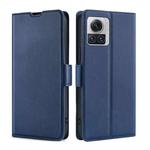 For Motorola Edge X30 Pro 5G/Edge 30 Ultra Ultra-thin Voltage Side Buckle Horizontal Flip Leather Phone Case(Blue)