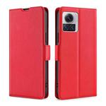 For Motorola Edge X30 Pro 5G/Edge 30 Ultra Ultra-thin Voltage Side Buckle Horizontal Flip Leather Phone Case(Red)
