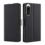 For Sony Xperia 5 IV Ultra-thin Voltage Side Buckle Horizontal Flip Leather Phone Case(Black)