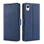 For Samsung Galaxy A23e/A22e Ultra-thin Voltage Side Buckle Horizontal Flip Leather Phone Case(Blue)