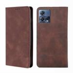 For Motorola Edge S30 Pro 5G/Edge 30 Fusion Skin Feel Magnetic Horizontal Flip Leather Phone Case(Dark Brown)