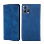 For Motorola Edge S30 Pro 5G/Edge 30 Fusion Skin Feel Magnetic Horizontal Flip Leather Phone Case(Blue)