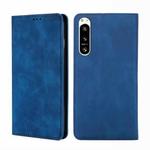 For Sony Xperia 5 IV Skin Feel Magnetic Horizontal Flip Leather Phone Case(Blue)