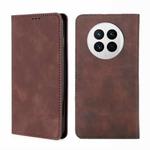 For Huawei Mate 50 Skin Feel Magnetic Horizontal Flip Leather Phone Case(Dark Brown)