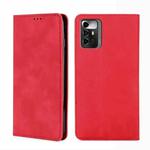 For ZTE Blade A72 5G Skin Feel Magnetic Horizontal Flip Leather Phone Case(Red)