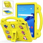 For Huawei MediaPad T5 10.1 Handle Kickstand Children EVA Shockproof Tablet Case(Yellow)
