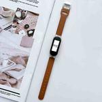 For Xiaomi Mi Band 3 / 4 8-buckle Leather Watch Band(Brown)