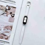 For Xiaomi Mi Band 3 / 4 8-buckle Leather Watch Band(White)