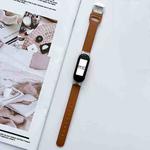 For Xiaomi Mi Band  5 / 6 8-buckle Leather Watch Band(Brown)