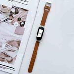 For Xiaomi Mi Band 7 8-buckle Leather Watch Band(Brown)