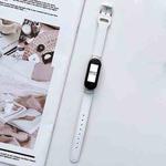 For Xiaomi Mi Band 7 8-buckle Leather Watch Band(White)