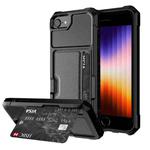 For iPhone SE 2022 / SE 2020 / 8 / 7 ZM02 Card Slot Holder Phone Case(Black)
