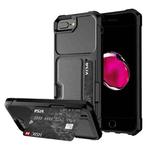 ZM02 Card Slot Holder Phone Case For iPhone 8 Plus / 7 Plus(Black)