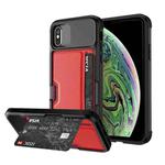 For iPhone X / XS ZM02 Card Slot Holder Phone Case(Red)