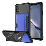 For iPhone XR ZM02 Card Slot Holder Phone Case(Blue)