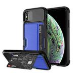 For iPhone XS Max ZM02 Card Slot Holder Phone Case(Blue)
