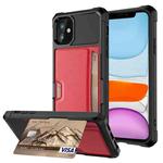 For iPhone 11 ZM02 Card Slot Holder Phone Case (Red)