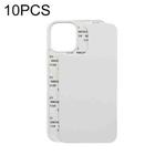 For iPhone 14 Pro Max 10 PCS 2D Blank Sublimation Phone Case(White)