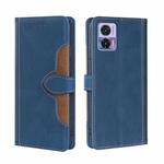 For Motorola Edge 30 Neo Skin Feel Magnetic Buckle Leather Phone Case(Blue)