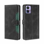 For Motorola Edge 30 Neo Skin Feel Magnetic Buckle Leather Phone Case(Black)