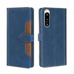 For Sony Xperia 5 IV Skin Feel Magnetic Buckle Leather Phone Case(Blue)