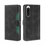For Sony Xperia 5 IV Skin Feel Magnetic Buckle Leather Phone Case(Black)