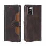 For ZTE Blade A72 5G Skin Feel Magnetic Buckle Leather Phone Case(Brown)