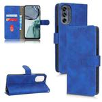 For Motorola Moto G62 Skin Feel Magnetic Flip Leather Phone Case(Blue)