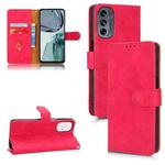 For Motorola Moto G62 Skin Feel Magnetic Flip Leather Phone Case(Rose Red)