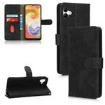 For Samsung Galaxy A04 4G Skin Feel Magnetic Flip Leather Phone Case(Black)