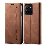 For vivo V25 Denim Texture Leather Phone Case(Brown)