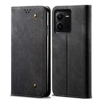 For vivo V25 Denim Texture Leather Phone Case(Black)