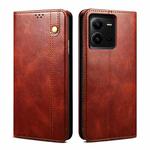 For vivo V25 Oil Wax Crazy Horse Texture Leather Phone Case(Brown)