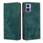 For Motorola Edge 30 Neo RFID Anti-theft Brush Magnetic Leather Phone Case(Green)