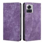 For Motorola Edge X30 Pro 5G/Edge 30 Ultra RFID Anti-theft Brush Magnetic Leather Phone Case(Purple)