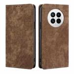 For Huawei Mate 50 RFID Anti-theft Brush Magnetic Leather Phone Case(Brown)