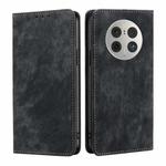 For Huawei Mate 50 Pro RFID Anti-theft Brush Magnetic Leather Phone Case(Black)