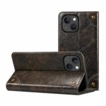 For iPhone 14 Baroque Simple Flip Leather Phone Case (Black)