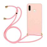 For Huawei P30 Lite Wheat Straw Material + TPU Protective Case with Lanyard(Pink)