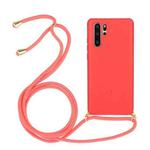 For Huawei P30 Pro Wheat Straw Material + TPU Protective Case with Lanyard(Red)